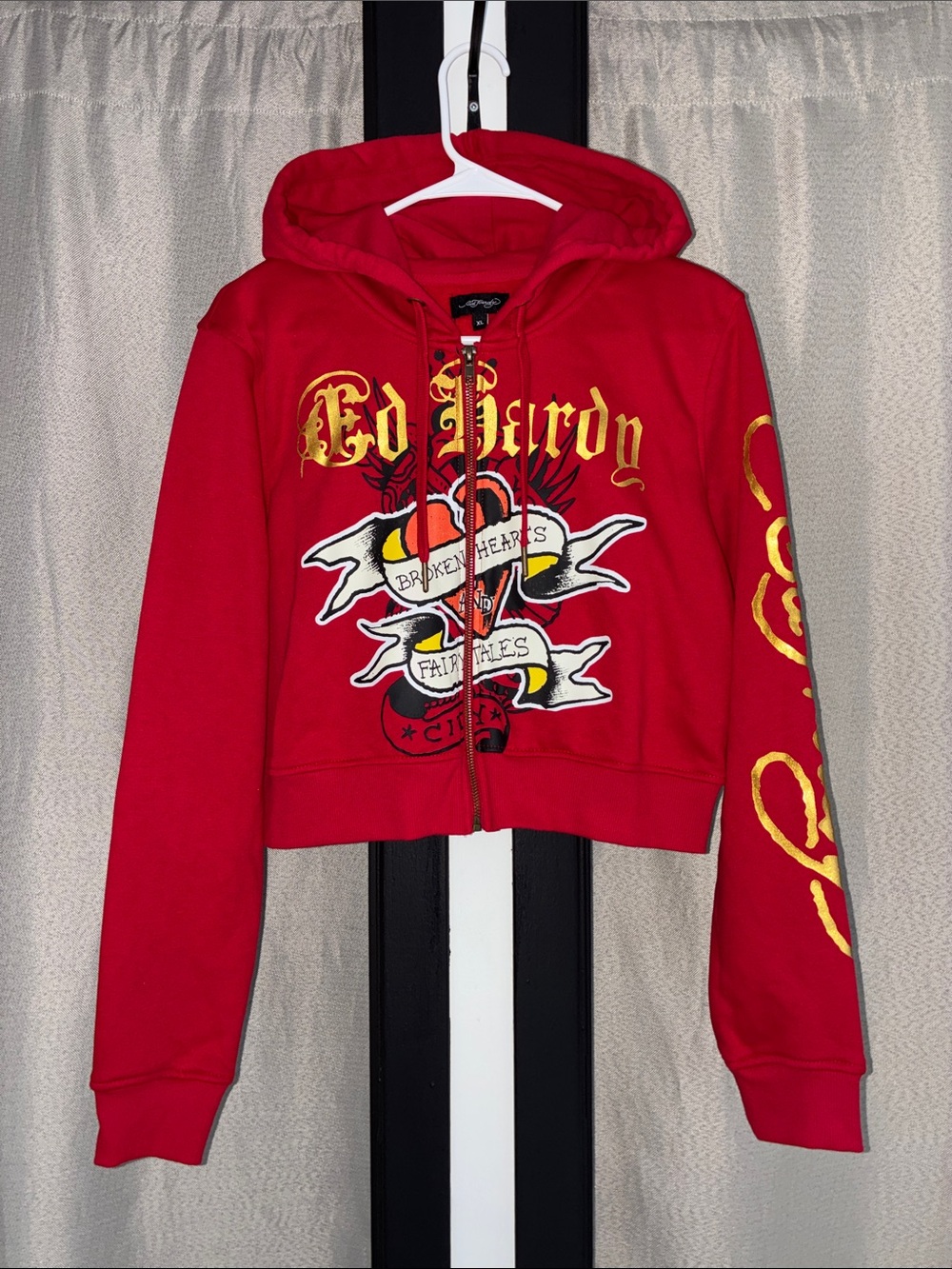 Ed Hardy - Broken Hearts Cropped Hoodie - Picture 2 of 10